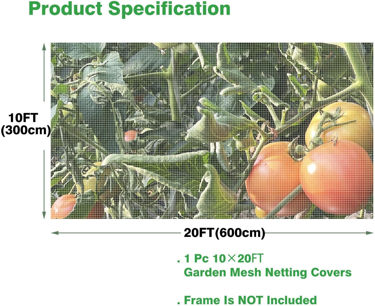 Garden Netting 10x20ft - Ultra Fine Insect Netting for Plants Trees