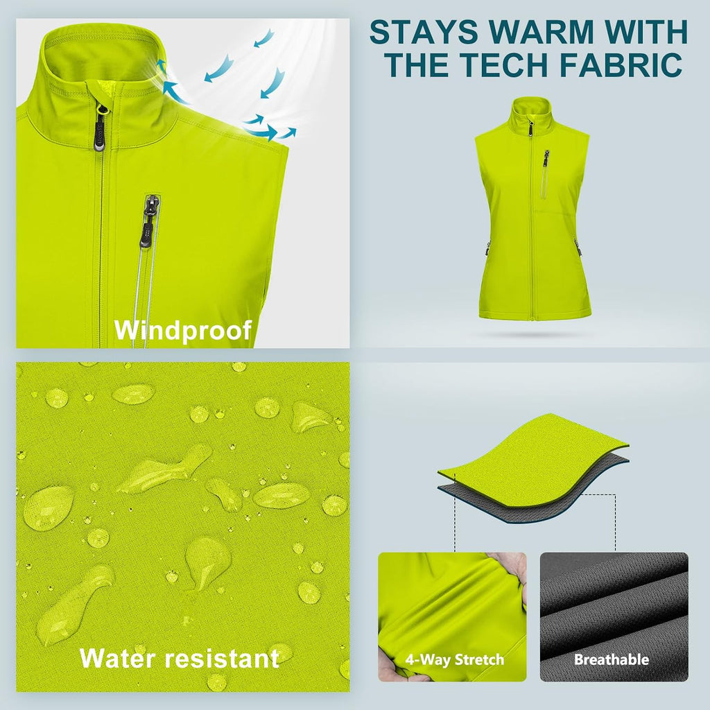 33,000ft Women's Lightweight Running Vest with 6 Pockets for Travel Golf