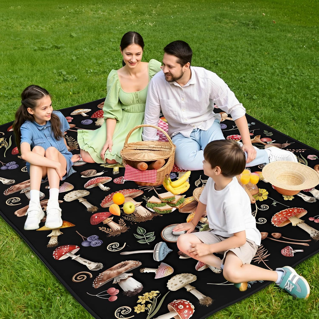 Supfitness Extra Large Picnic Blankets Waterproof Foldable (60 "x 80") Beach Blanket Waterproof Sandproof,3-Layer Thicking Mat Outdoor Packable Camping Blanket