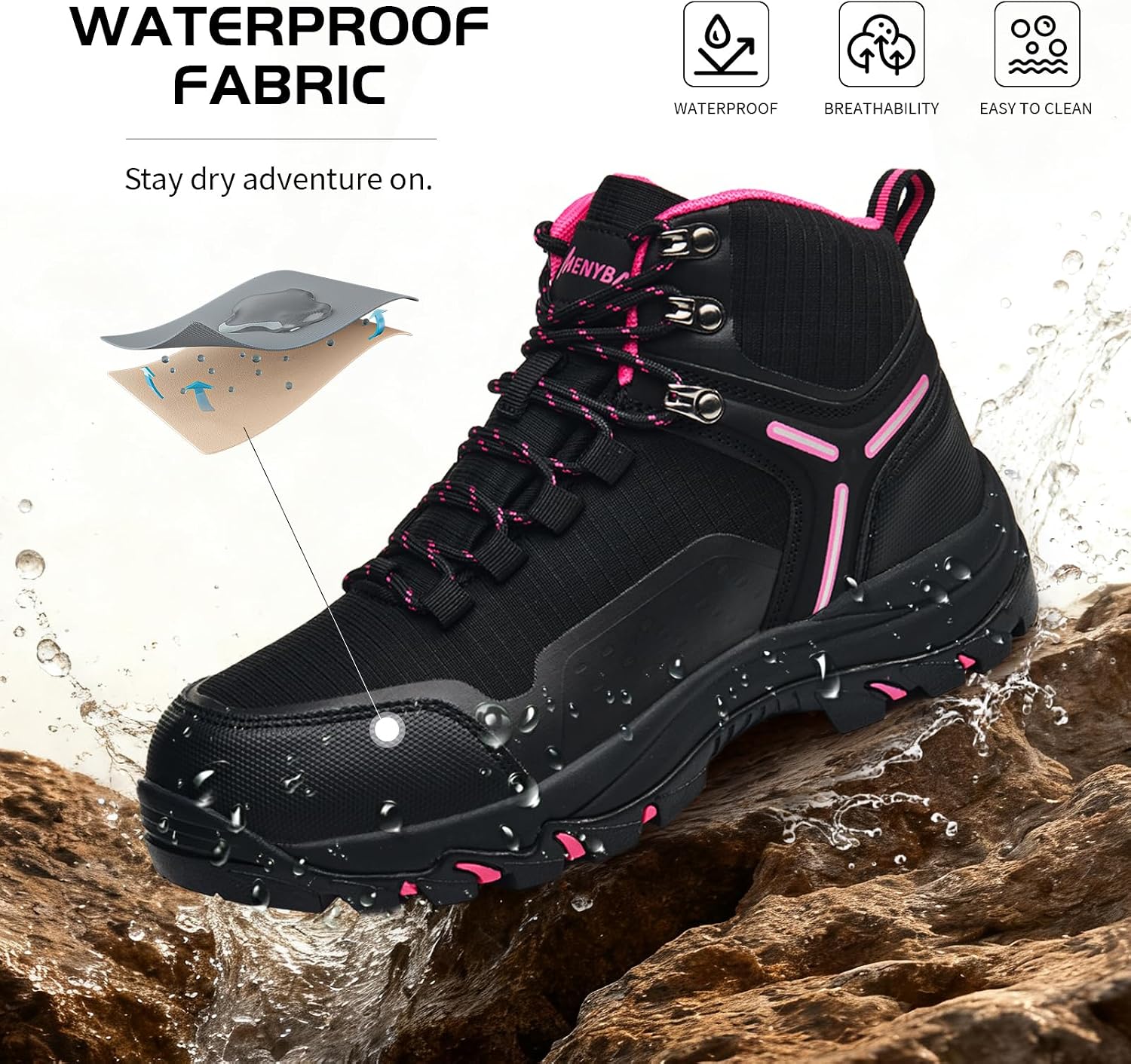 Women's Waterproof Wide Toe Box Hiking Boots