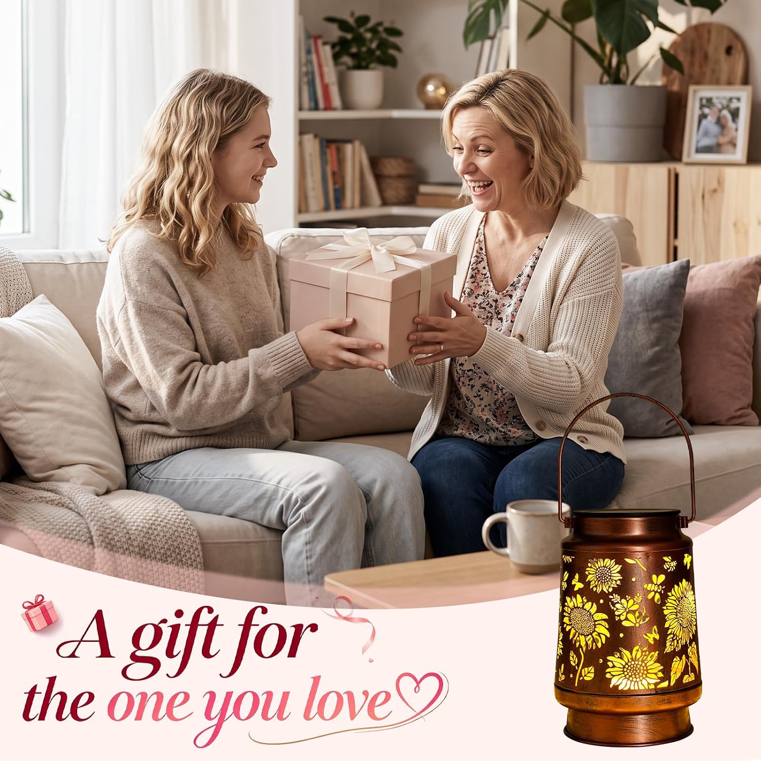 Homemory Gifts for Women, Solar Sunflower Lanterns Outdoor Lights