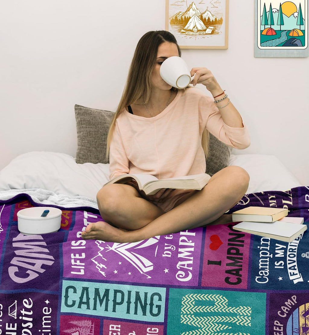 Camping Blanket, Camping Gifts Essentials Throw 60x50in