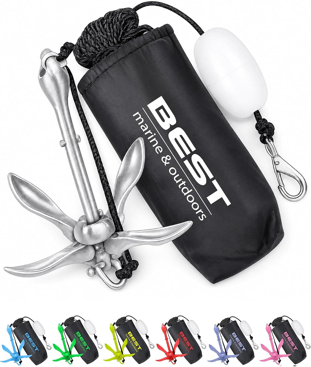 Kayak Anchor, 3.5 LB Folding Anchor System, Paddle Boards, Jet Skis & PWC