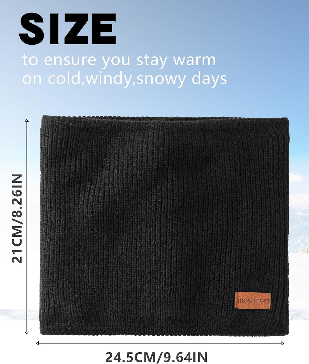 HONGTEYA Neck Gaiters for Men, Winter Neck Warmer Face for Men & Women,Thick Windproof Warm Lined Ski Mask