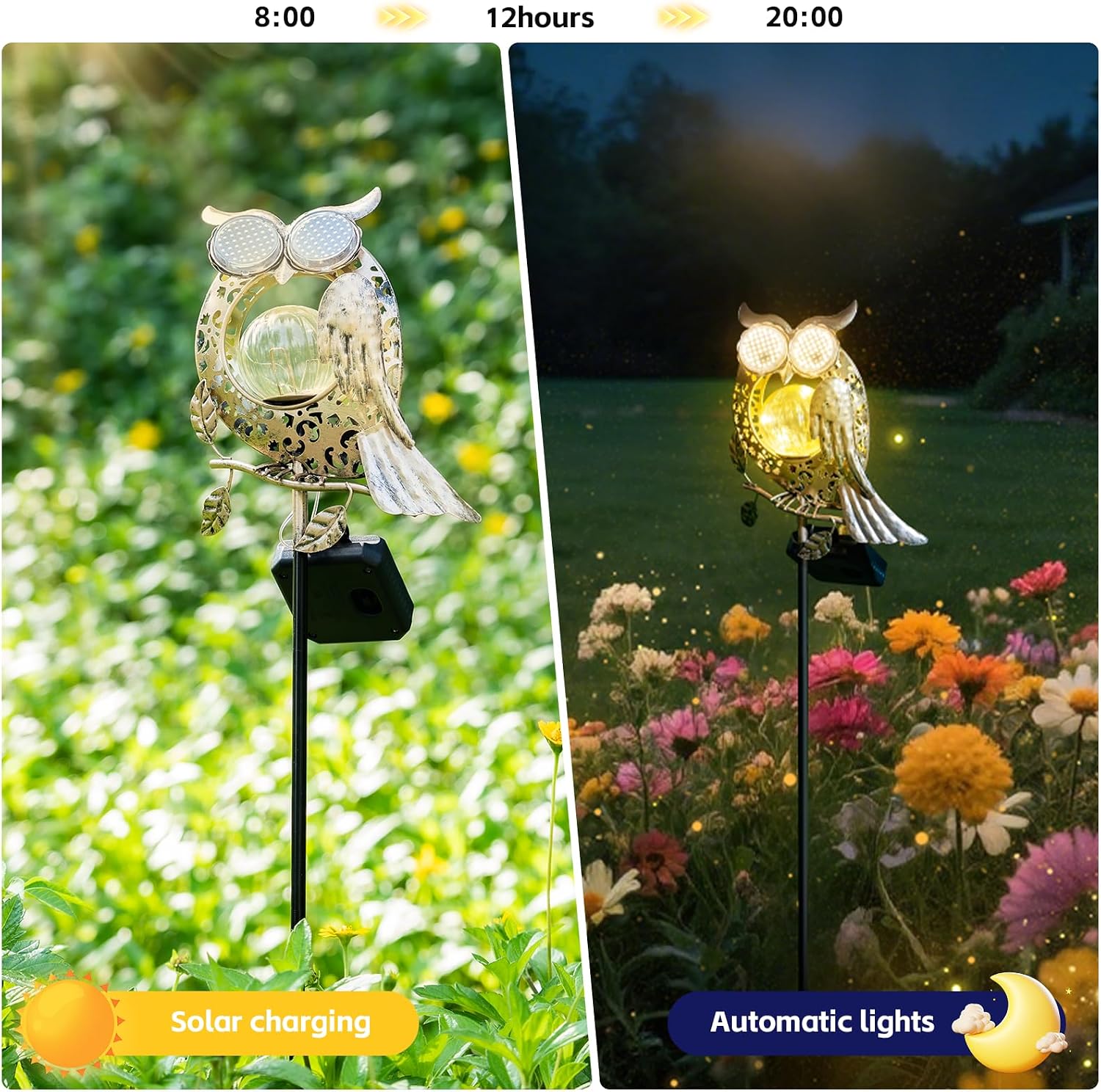 SRNPMIU Solar Lights Outdoor Decor, Solar Owl Yard Decorations Outdoor