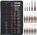 Nicpro Miniature Paint Brushes Dry Brush - 21PCS Model Paint Brush Set with Cloth Roll for Acrylic Oil Watercolor, Detail Paint Brush Drybrush for Model, Miniature Painting, Paint by Numbers, Craft
