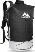 MARCHWAY Floating Roll Top Dry Bag, Flexible Lightweight TPU-coated Nylon Waterproof Backpack 20L/30L/40L with Padded Straps for Boating, Kayaking, Swimming, Hiking, Beach (Black, 30L)
