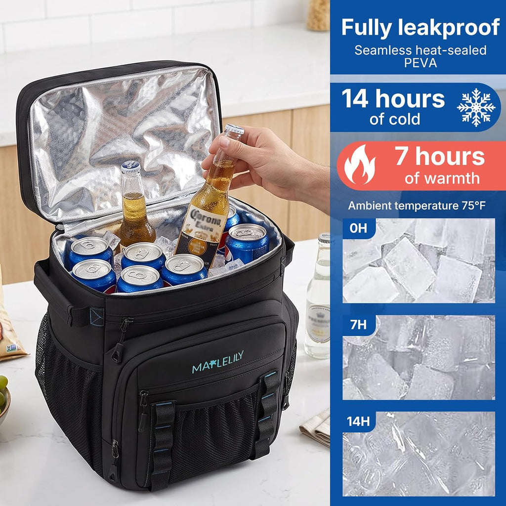 MAPLELILY Insulated Backpack Cooler Leakproof Lunch Backpack
