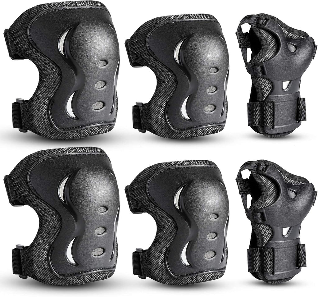 Kids Youth Adult Protective Gear Set Adjustable Knee Elbow Wrist Guards