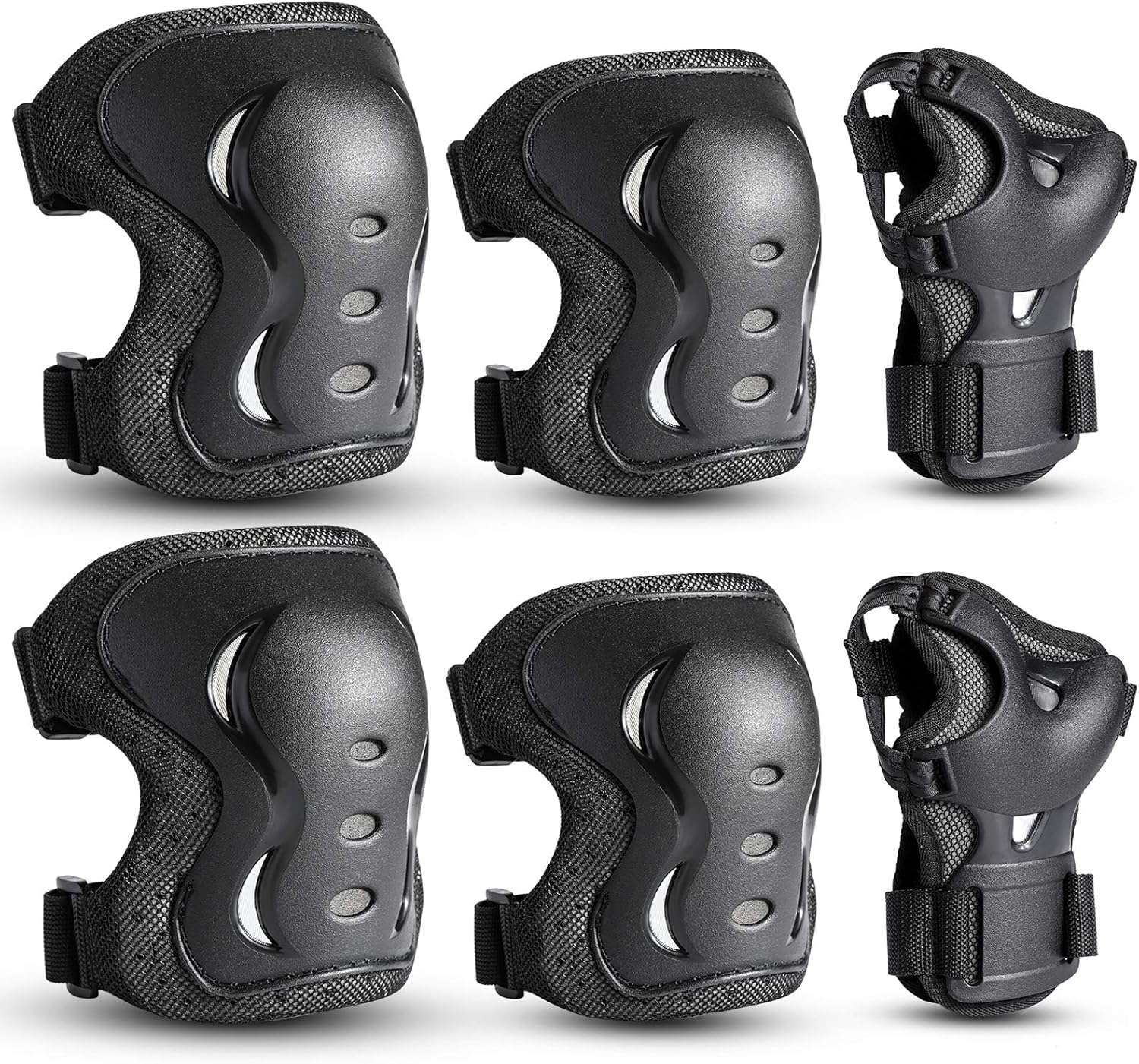 Kids Youth Adult Protective Gear Set Adjustable Knee Elbow Wrist Guards