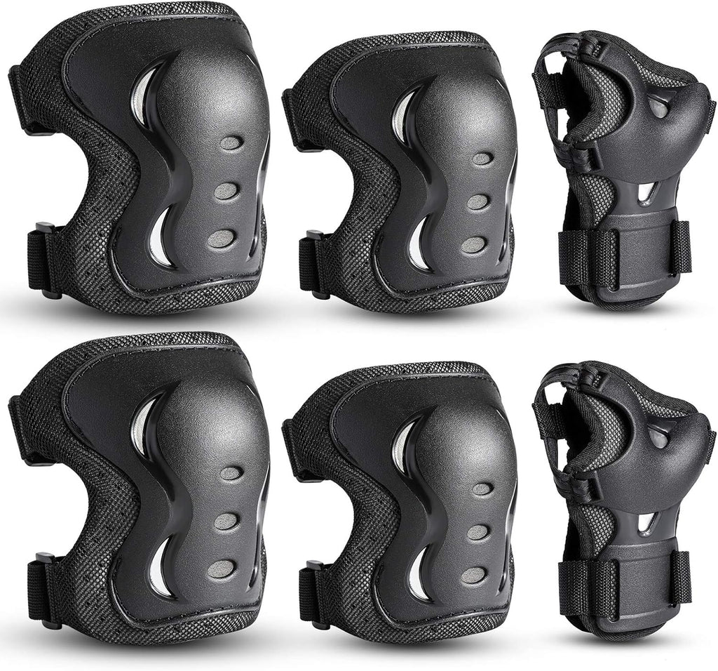 Kids Youth Adult Protective Gear Set Adjustable Knee Elbow Wrist Guards