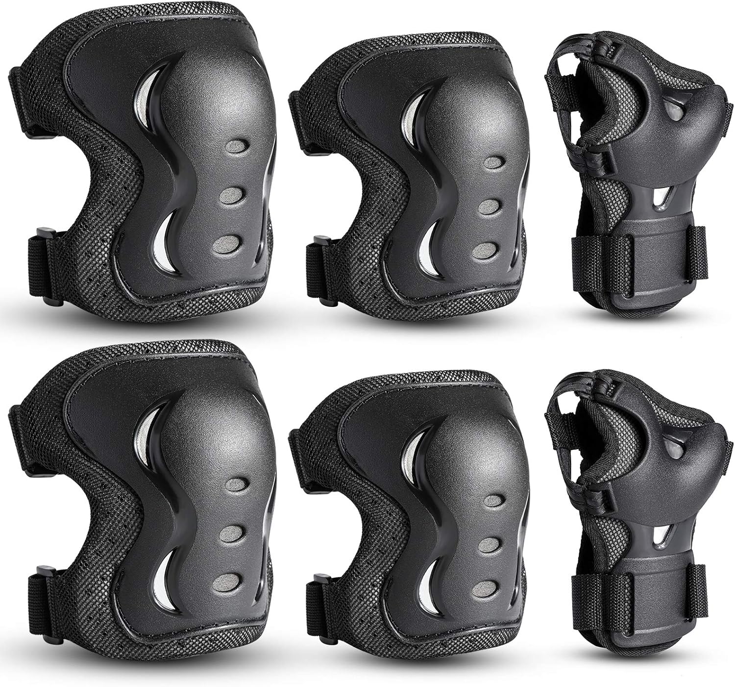 Kids Youth Adult Protective Gear Set Adjustable Knee Elbow Wrist Guards