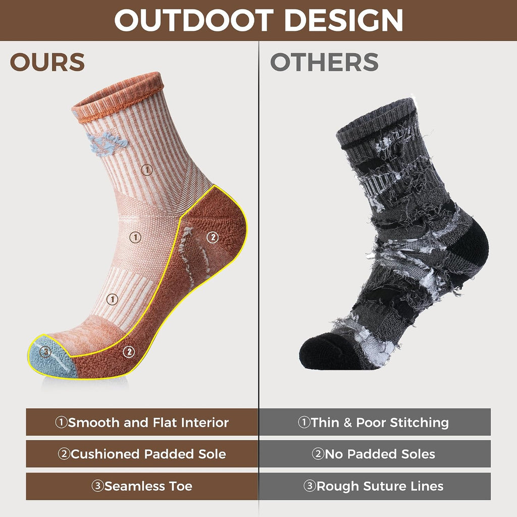 innotree Merino Wool Hiking Socks for Women, 5 Pairs
