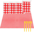 4 Pcs Disposable Outdoor Picnic Blankets 70.9''x70.9'' Portable Pocket Blanket Foldable Waterproof Picnic Mats Sandproof Beach Blanket with Ground Spikes for Beach Travel Hiking Camping
