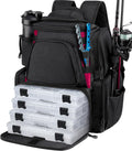 Piscifun Fishing Tackle Backpack with 2 Rod Holders, 4 Boxes & Rain Cover