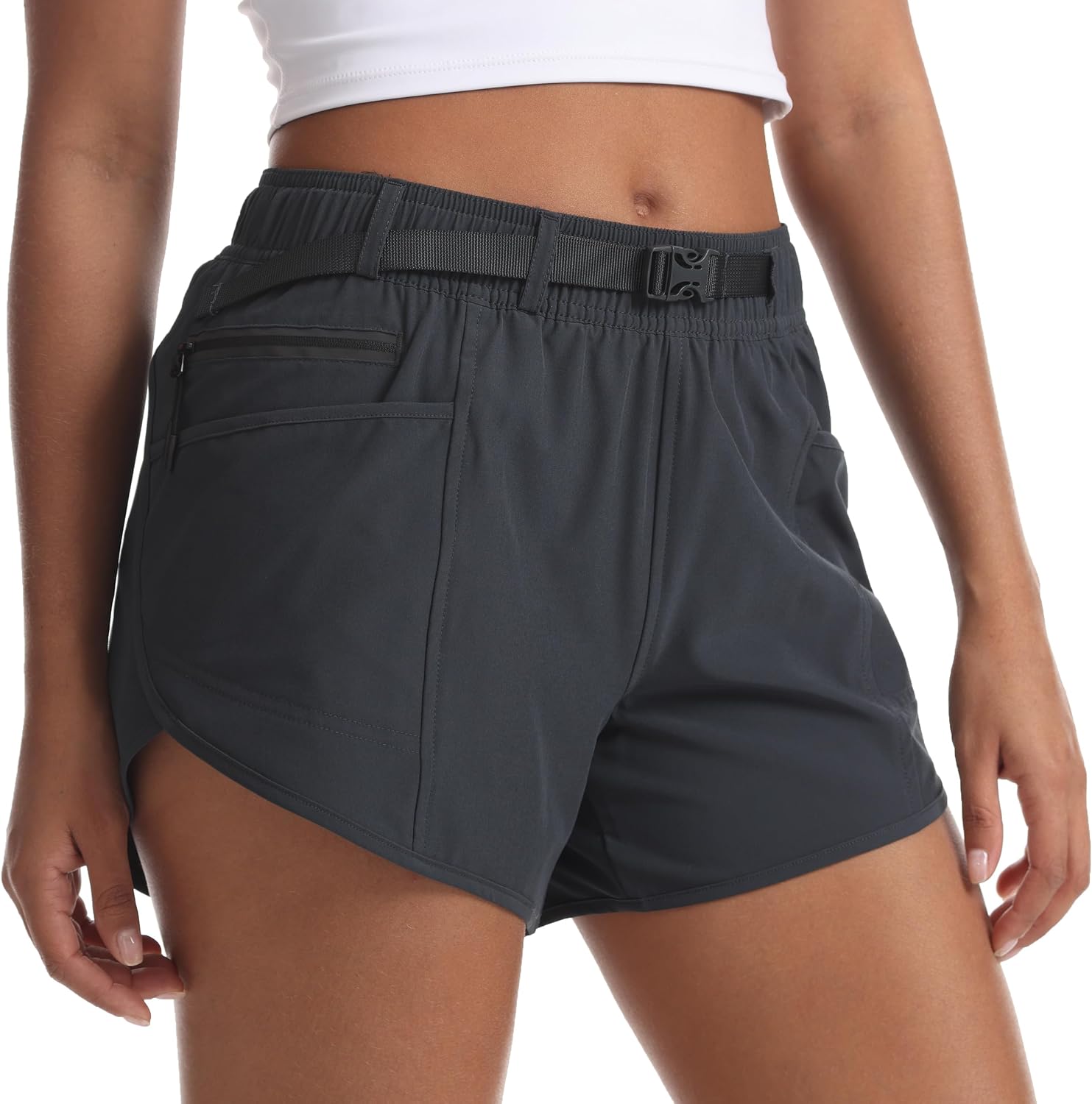Women's Athletic Hiking Shorts with Liner Quick-Dry Workout Running Shorts
