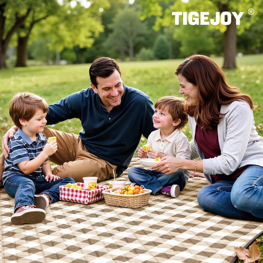 TigeJoy Extra Large Picnic Blanket Waterproof Beach Blanket 80''x80''