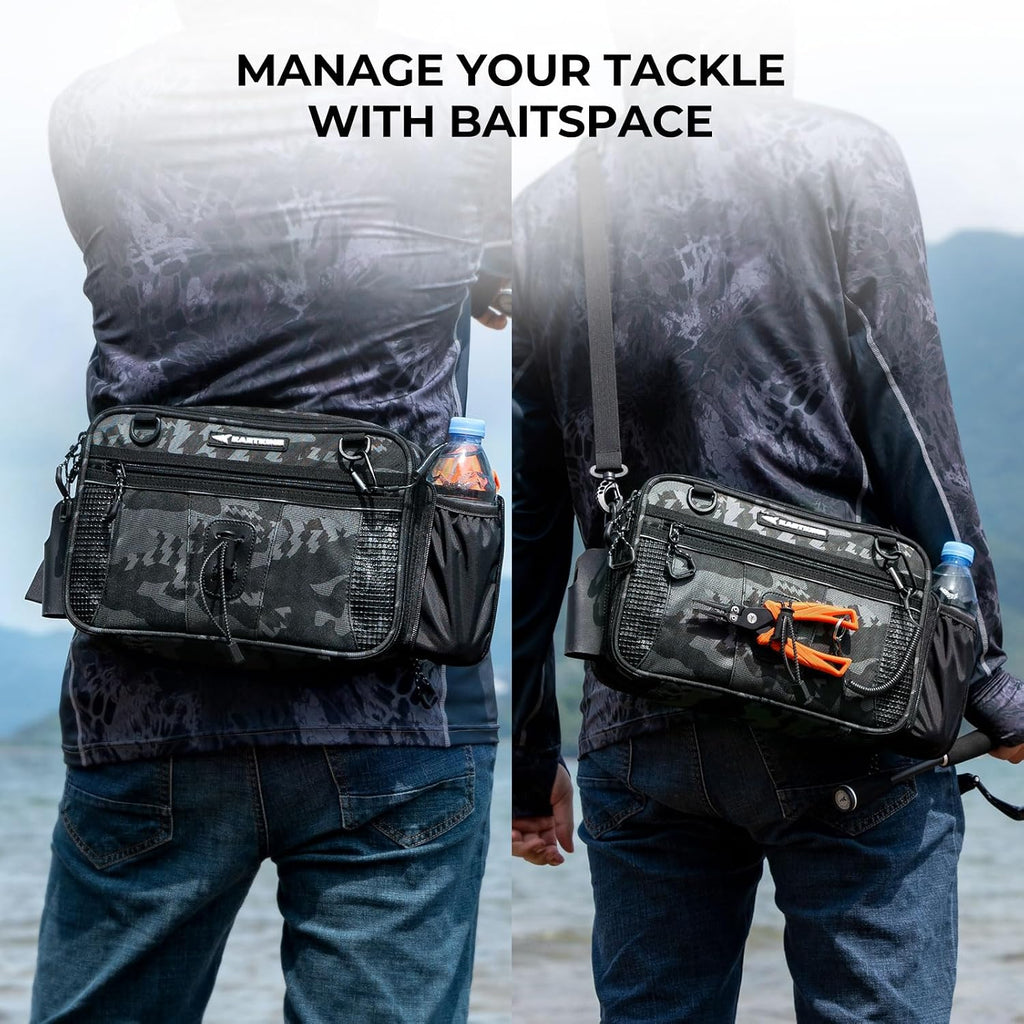 KastKing BaitSpace Waist Bag, Fishing Fanny Pack with Rod Holder
