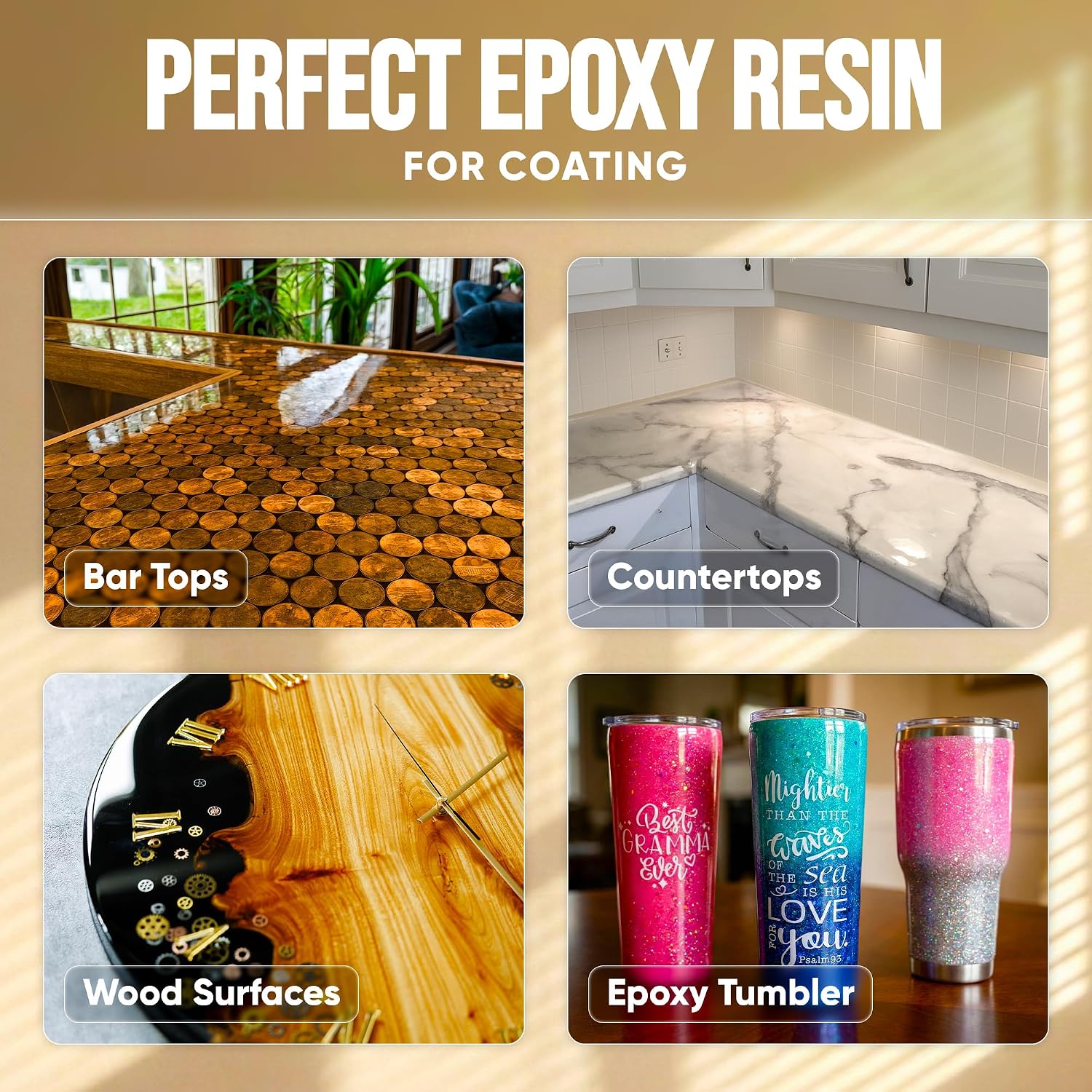 Craft Resin Table Top Epoxy Resin Kit - Ultra Clear, High-Gloss, 1 Gallon