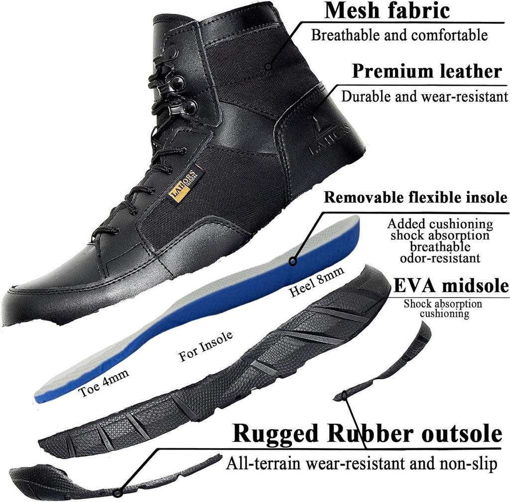 6 Inch Lightweight Mens Tactical Shoes Combat Boots Coyote Boots Military Training Lace Up Outdoor Hiking Breathable Army Shoe