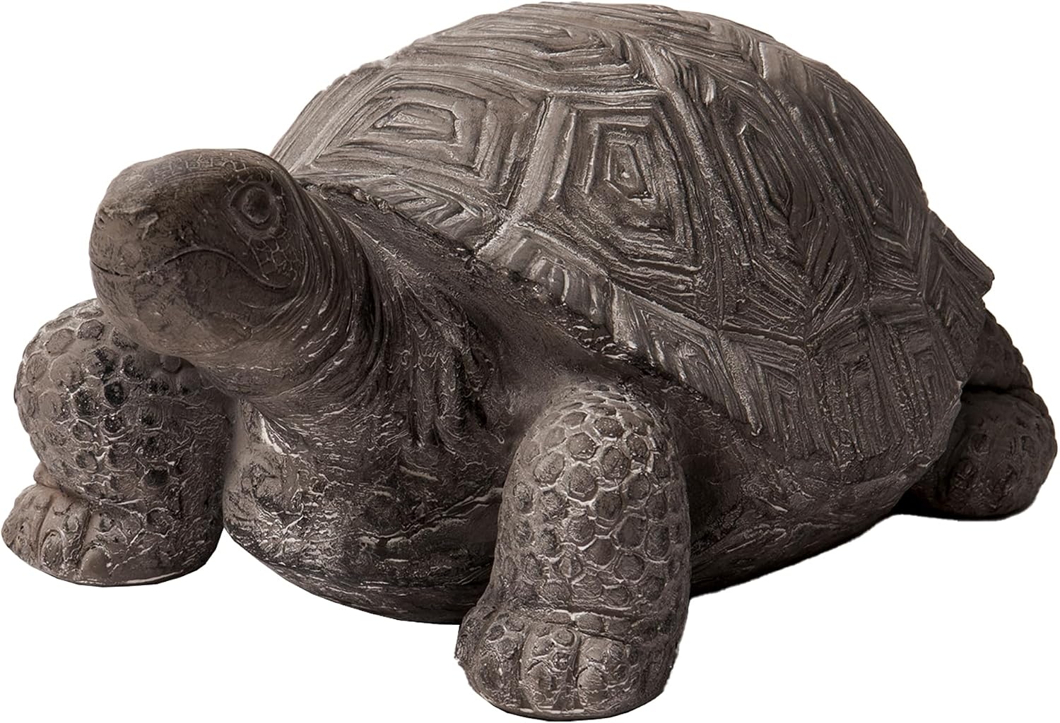 XBrand 16.1" L Grey Polystone Walking Turtle Statue, Indoor Outdoor Décor, Living Room Décor, Turtles Sculptures, Yard Statues