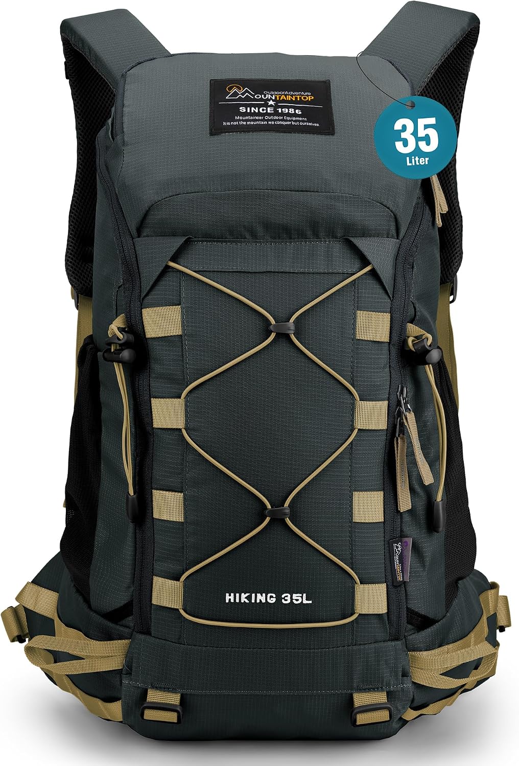 MOUNTAINTOP 35L Hiking Backpack, Lightweight Daypack with Rain Cover