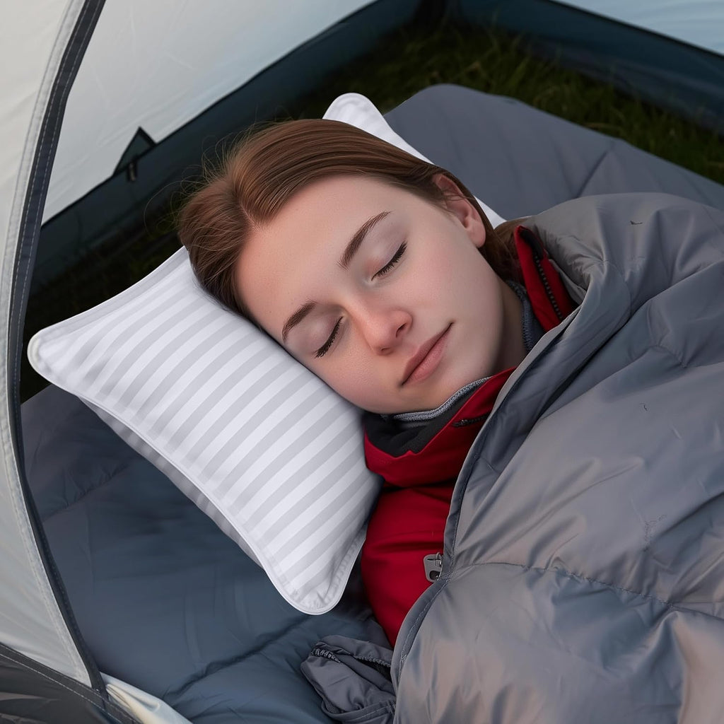 Utopia Bedding Travel Pillow, Polycotton Shell 12x20 Inch, White 2 Pack
