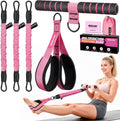 Upgraded Multifunction Pedal Resistance Band with Handle, 3 Tube Adjustable Resistance Bands for Abdomen, Waist, Arm, Core/ABS, Leg Workout - Sit Up Exercise Equipment for Women