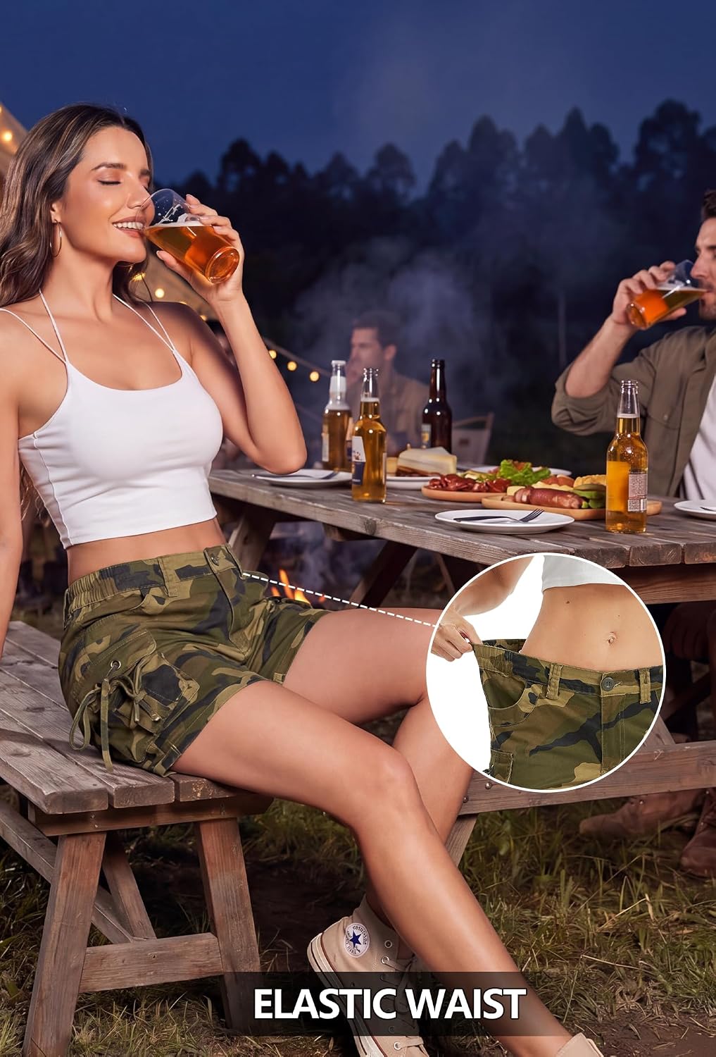 Women's Cargo Hiking Shorts, Lightweight with Pockets