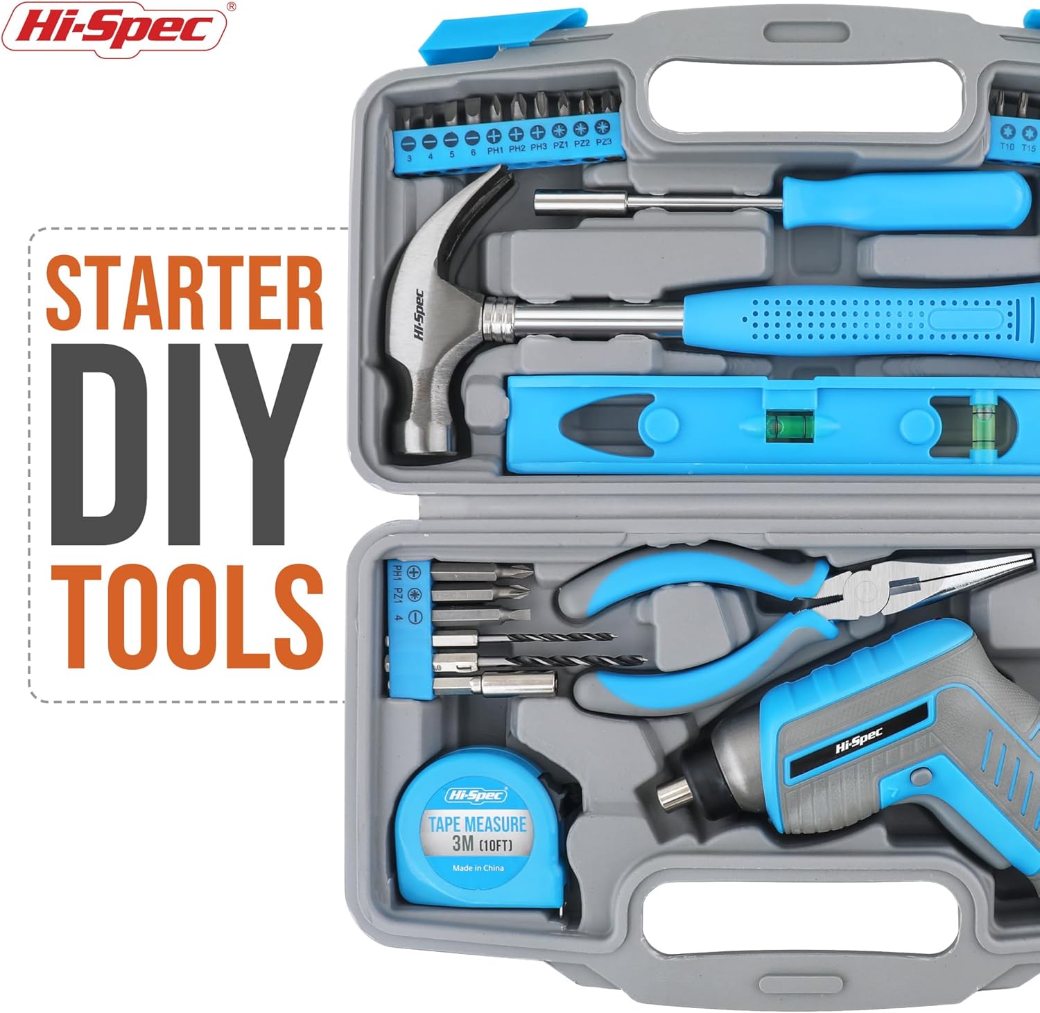 Hi-Spec 3.6V USB Electric Screwdriver for Home Repairs and Assembly,Blue