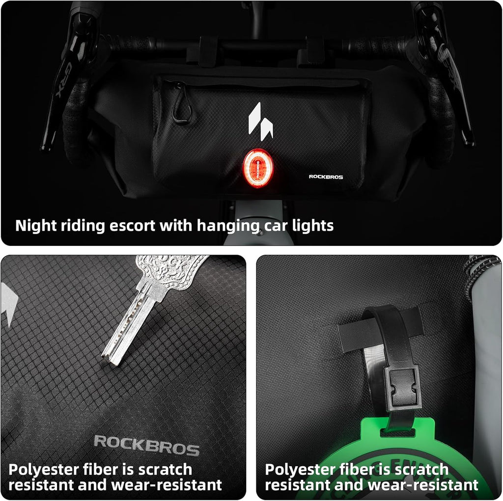 ROCKBROS Bike Handlebar Bag, Waterproof Front Frame Pouch with 8L Capacity