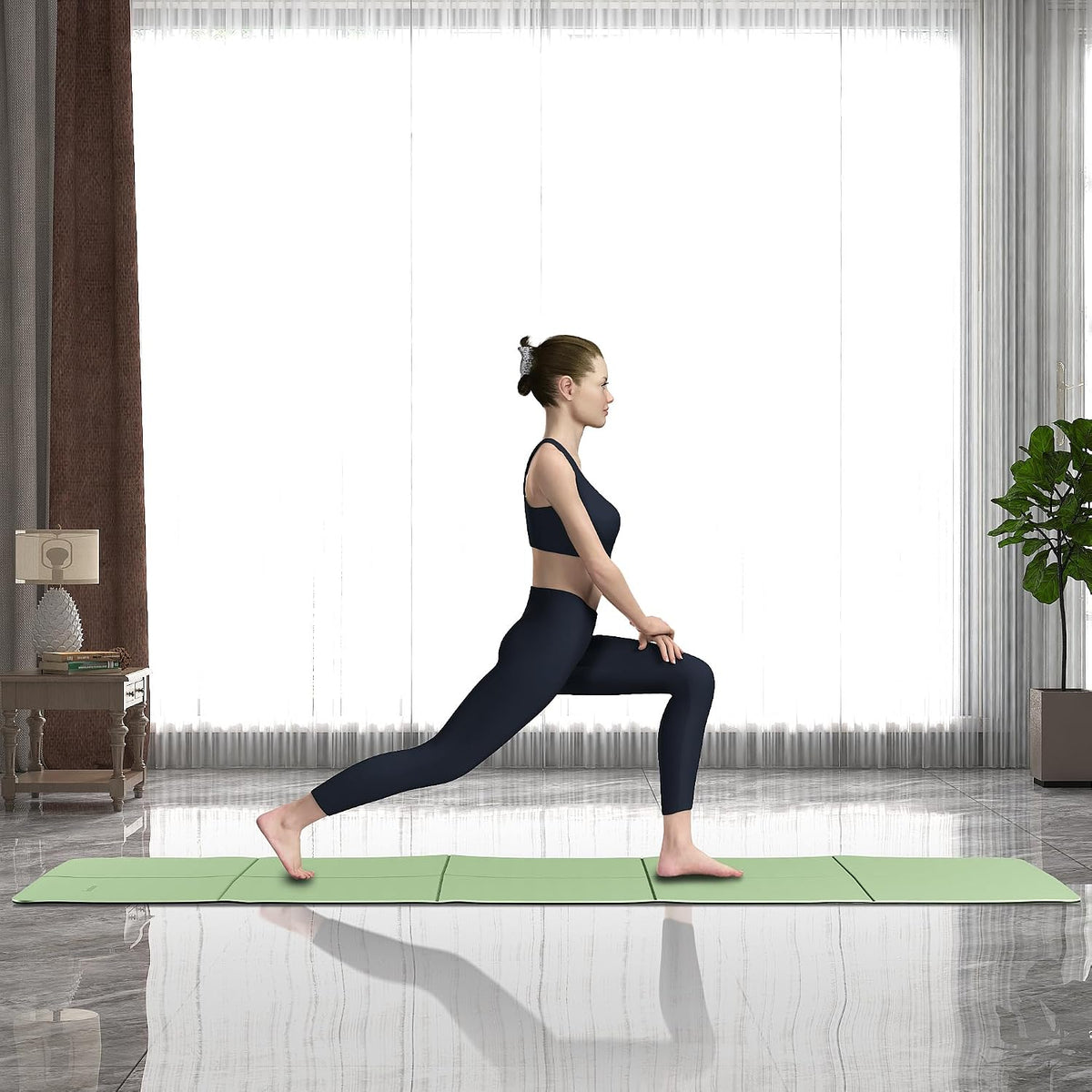 Readaeer Double Color Yoga Mat - 72"x24"x0.24" (6mm),Non-Slip TPE Exercise Mat