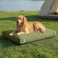 Sytopia 42 Inch Canvas Outdoor Dog Bed for Extra Large Dogs, Durable Dog Bed with Waterproof Machine Washable Removable Cover, Indoor Patio Pet Pad for Crate, Green