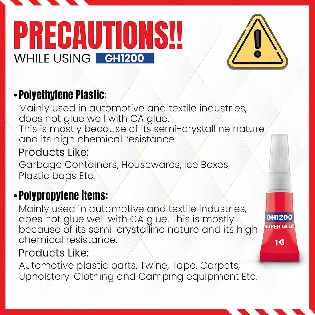 1 Gram (Pack of 24) Single Use Super Glue All Purpose - Superglue - Ca Glue Thick & Strong Adhesive for DIY Craft, Ceramics, Frame, Leather, Metal Etc