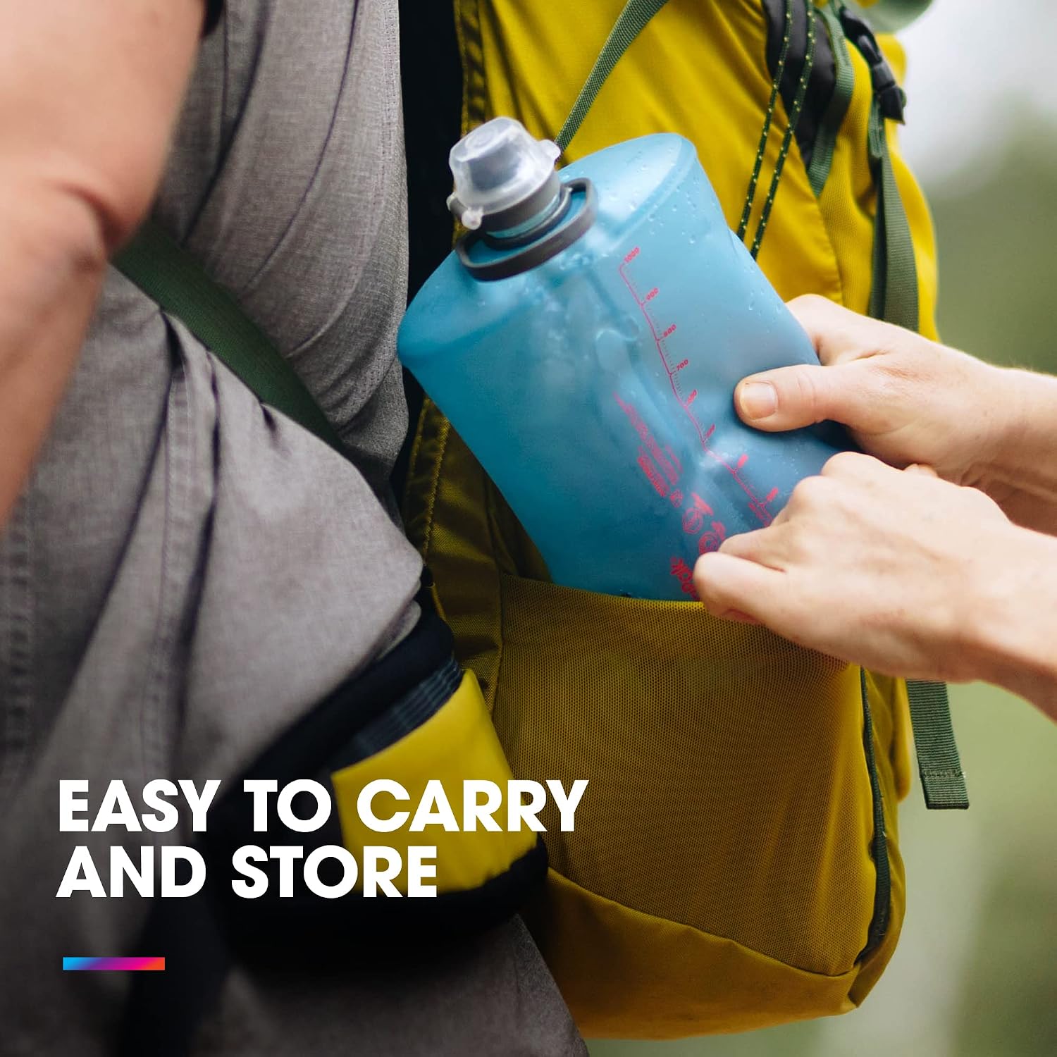 HydraPak Stow Collapsible Water Bottle (350ml, MTN Tahoe Blue)