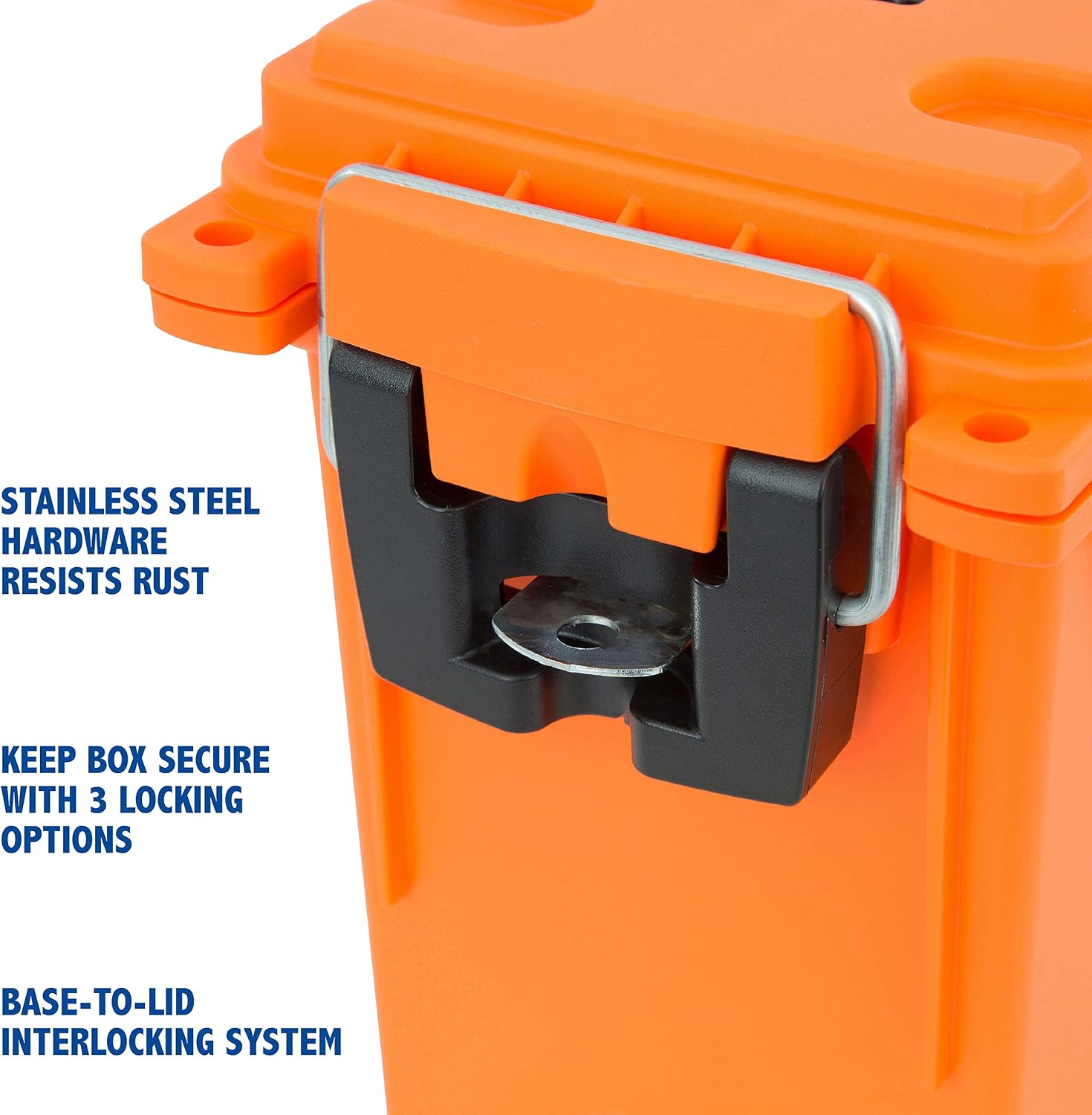 Sheffield 12680 Marine Storage Box, Dry Box Made in USA, Water Resistant Container for Boat and Dock Gear, Small Parts Organizer with Latch, Stackable