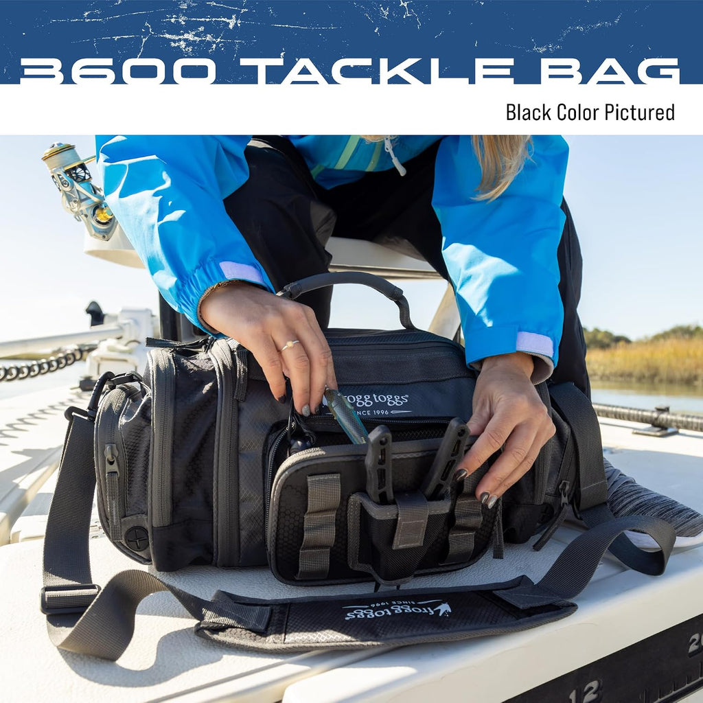 FROGG TOGGS Heavy Duty Fishing Tackle Duffle Bag, Black, 3600