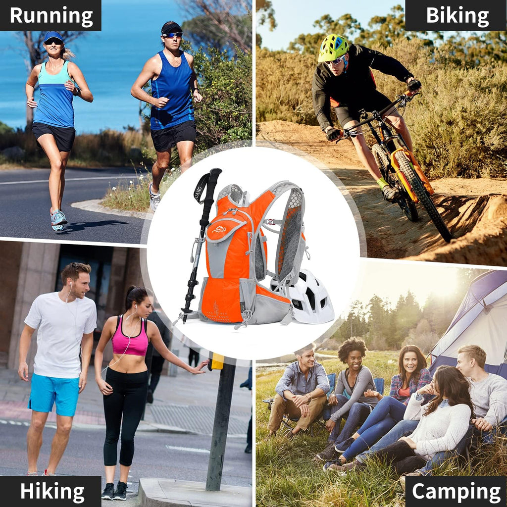 IX INOXTO Hydration Pack Backpack, Lightweight Water Backpack with 2L Hydration Bladder Daypack for Men Women,Running Hydration Vest for Trail Running Hiking Cycling Race Climbing