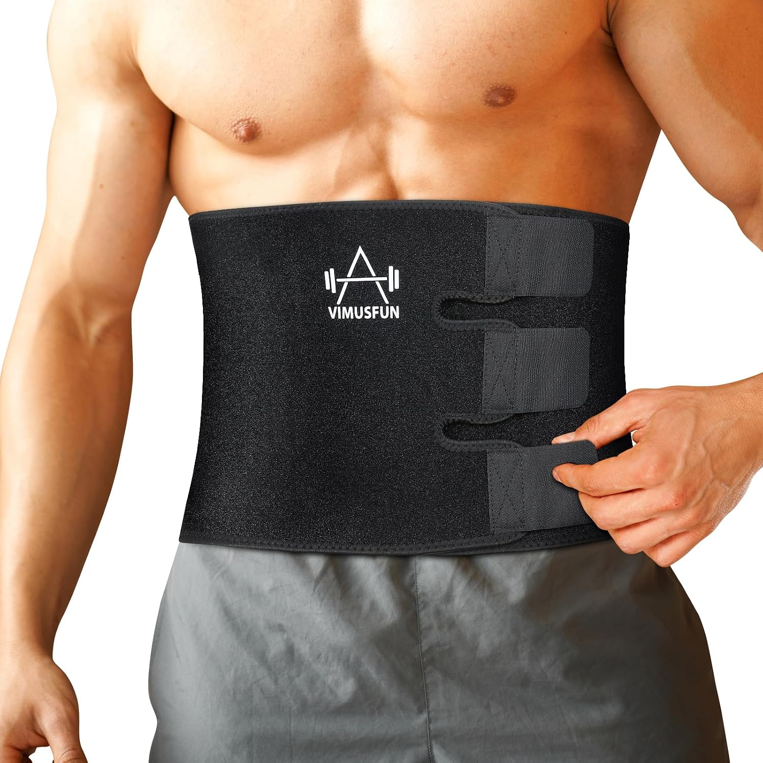 VIMUSFUN Waist Trimmer Belt Men Sweat Band Stomach Wrap, Waist Trainer for Women Workout
