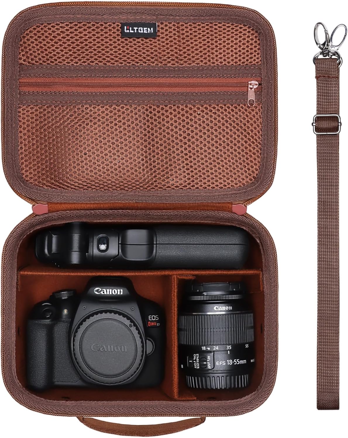 Small Camera Case Bag for Canon EOS Rebel T7/R50//R100 DSLR Camera Brown
