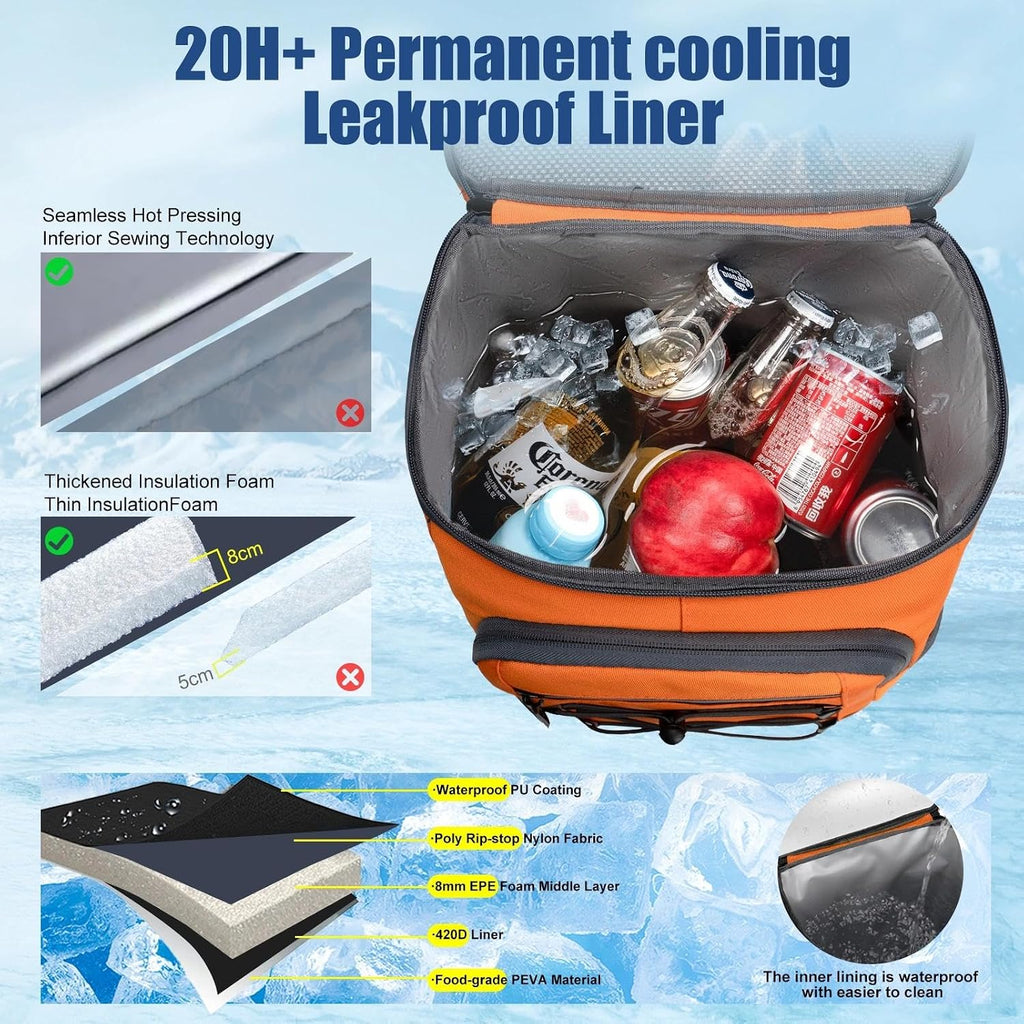 Backpack Cooler Insulated Leakproof, Soft Cooler Backpack for Beach