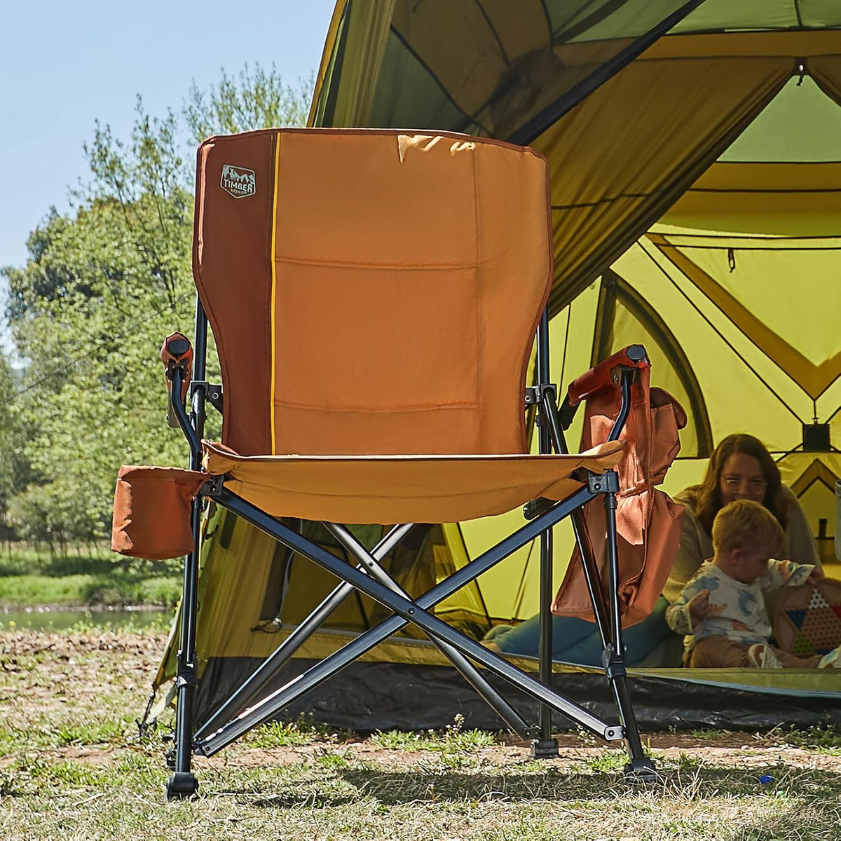 TIMBER RIDGE Oversized Folding Camping Chair High Back 500lbs