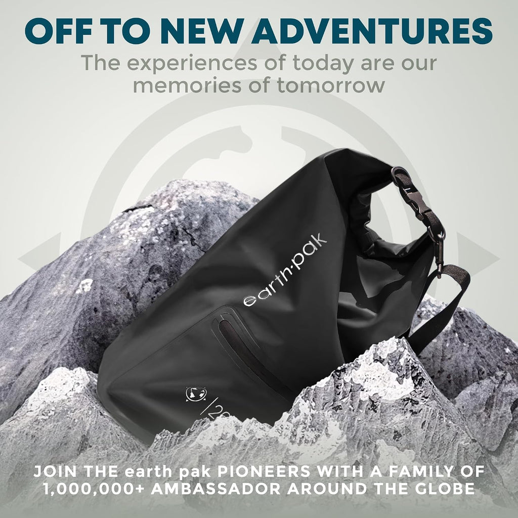 Earth Pak Waterproof Dry Bag with Zippered Pocket - Waterproof Dry Bag Backpack Keeps Gear Dry