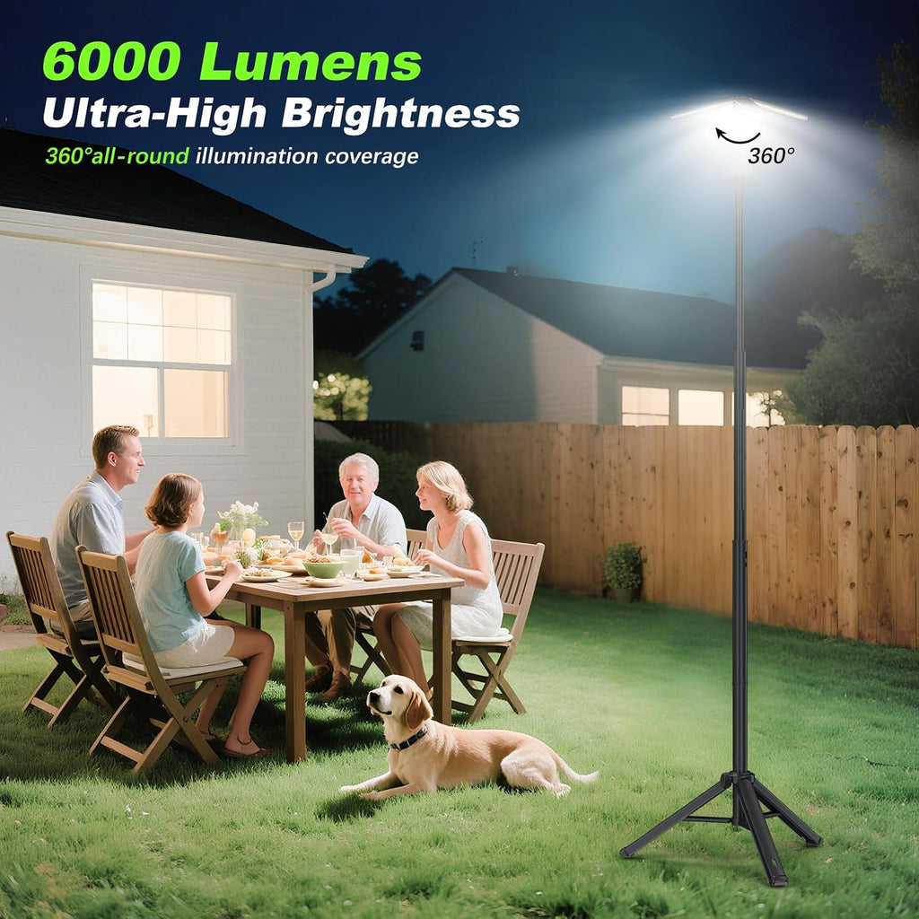 Clemas Camping Lights with Remote & Stand 6 Ft, 14000 mAh Rechargeable Camping Lantern Tent Light, 6000 Lumen Work Light, Portable Outdoor Light for Hiking, Camping, Emergency, Power Outages