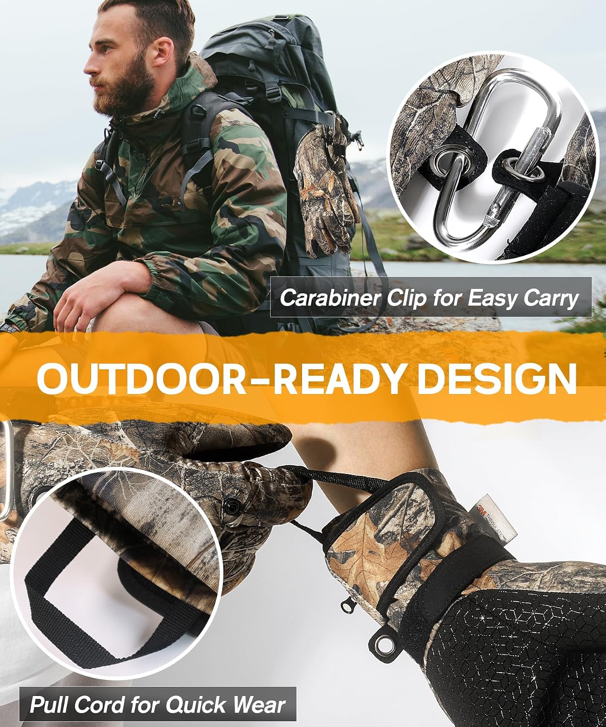 JS LifeStyle Heated Gloves for Men Women Hunting Work Rechargeable 3000mAh Battery with Light-Off Fingerless Design Winter