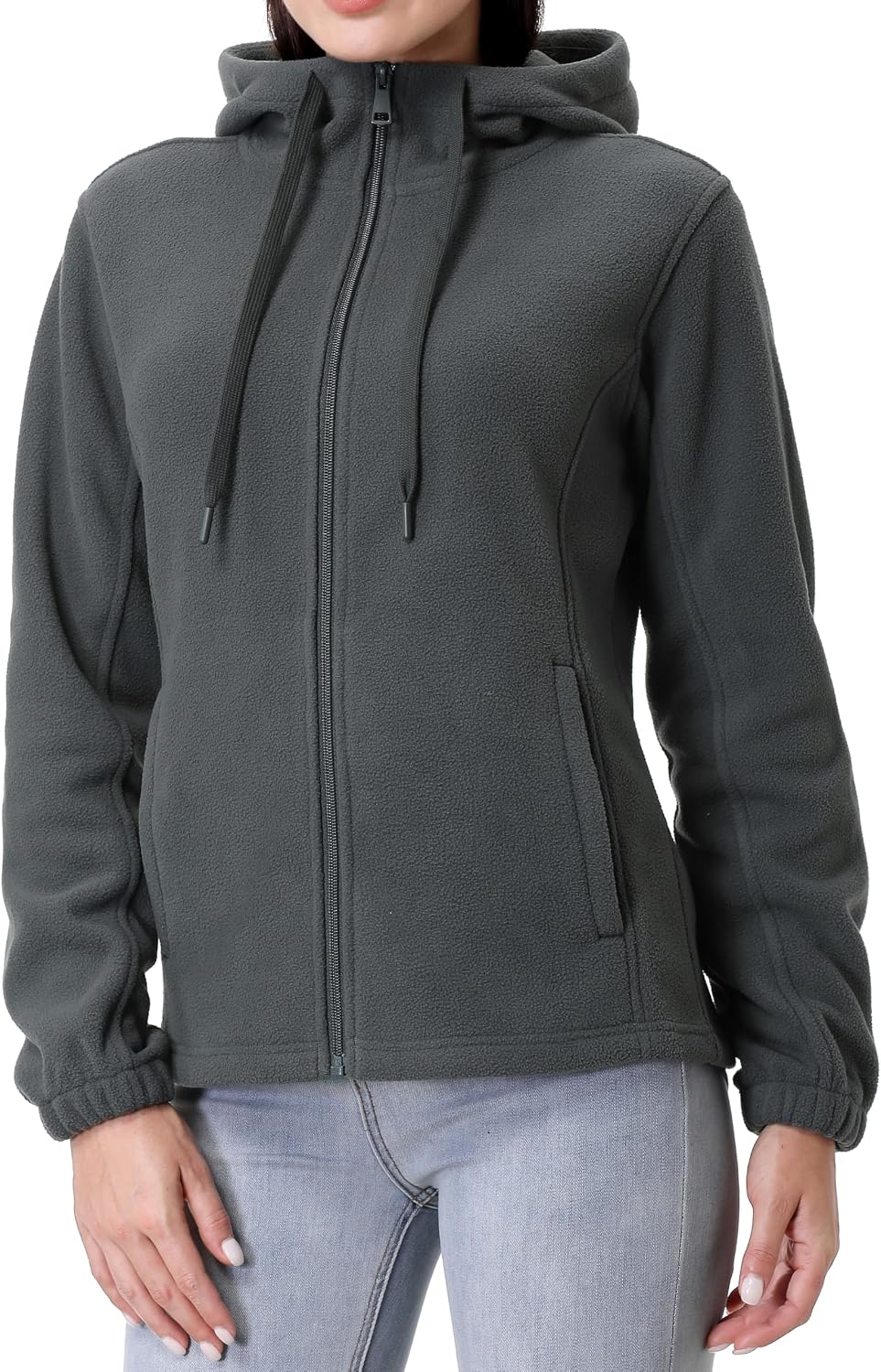 GIMECEN Women's Soft Polar Fleece Jacket Full Zip Hooded Sweatshirts
