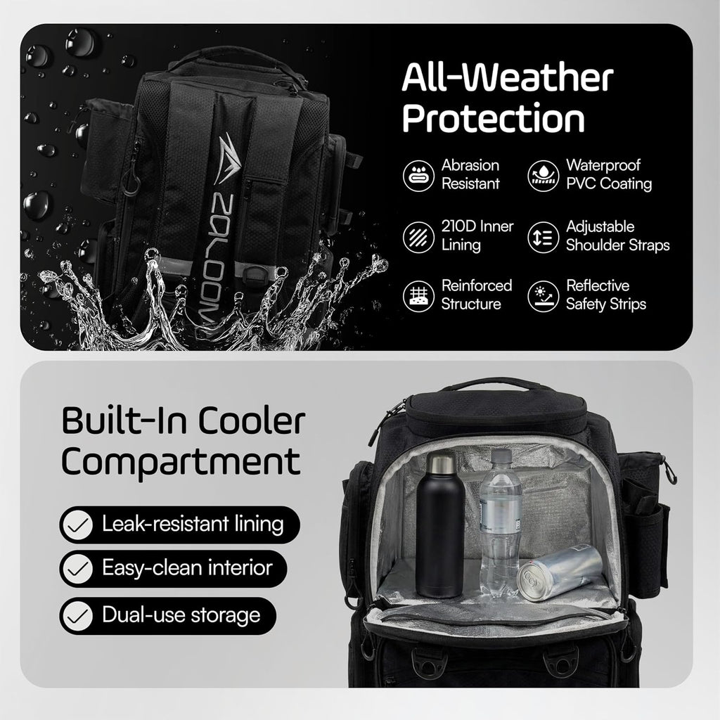 Waterproof Fishing Backpack with Tackle Boxes, Rod Holder & Foldable Net - 40L Fishing Tackle Bag with Trays Included, Extra Storage Gear and Equipment, Rain Cover, Fisherman Gift for Men
