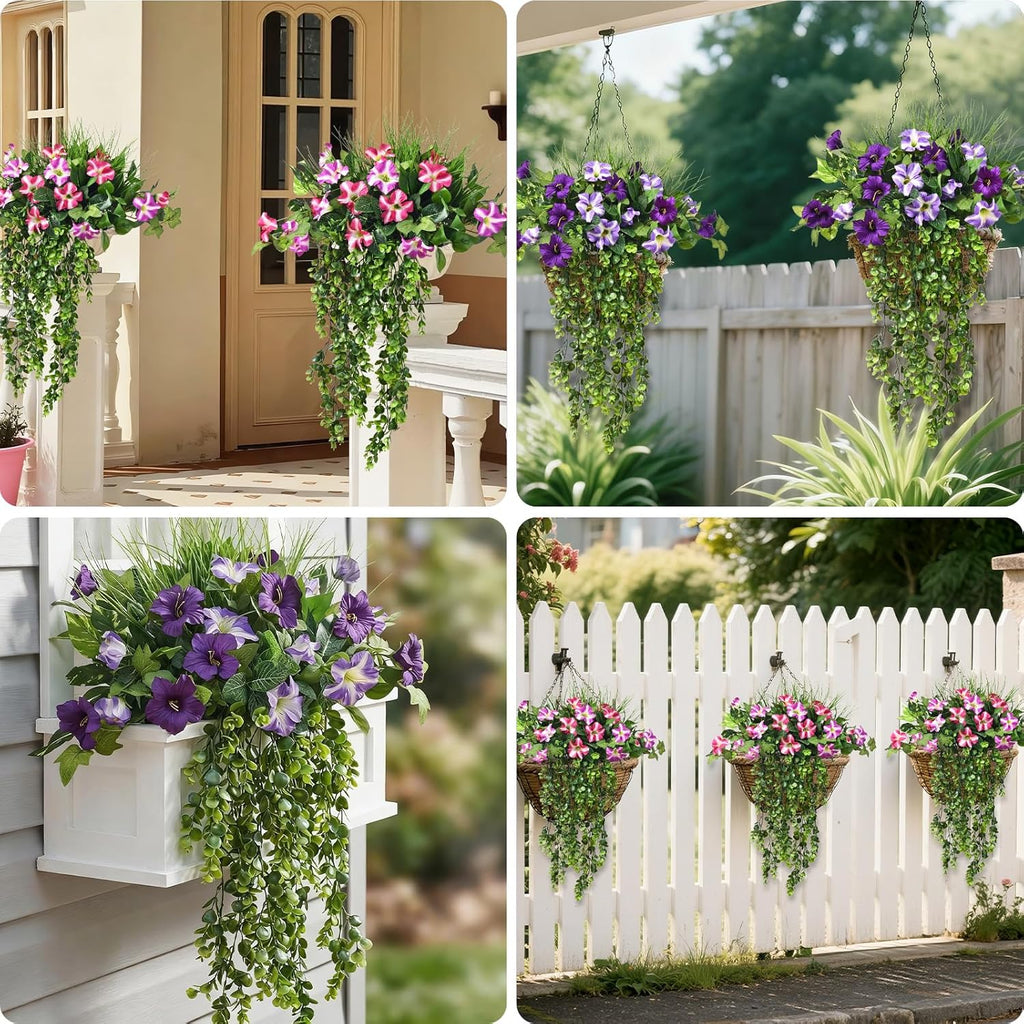 Waipfaru 4Pcs Fake Hanging Plants 2.7FT Fake Plants Fake Vines Greenery