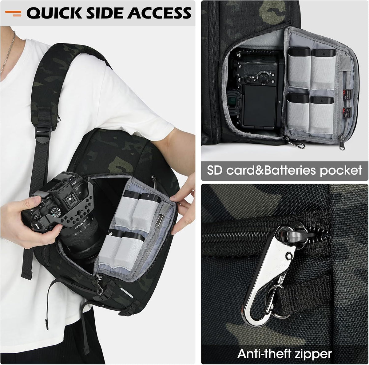 SDYSM Camera Bag Backpack Professional for DSLR SLR Mirrorless Camera