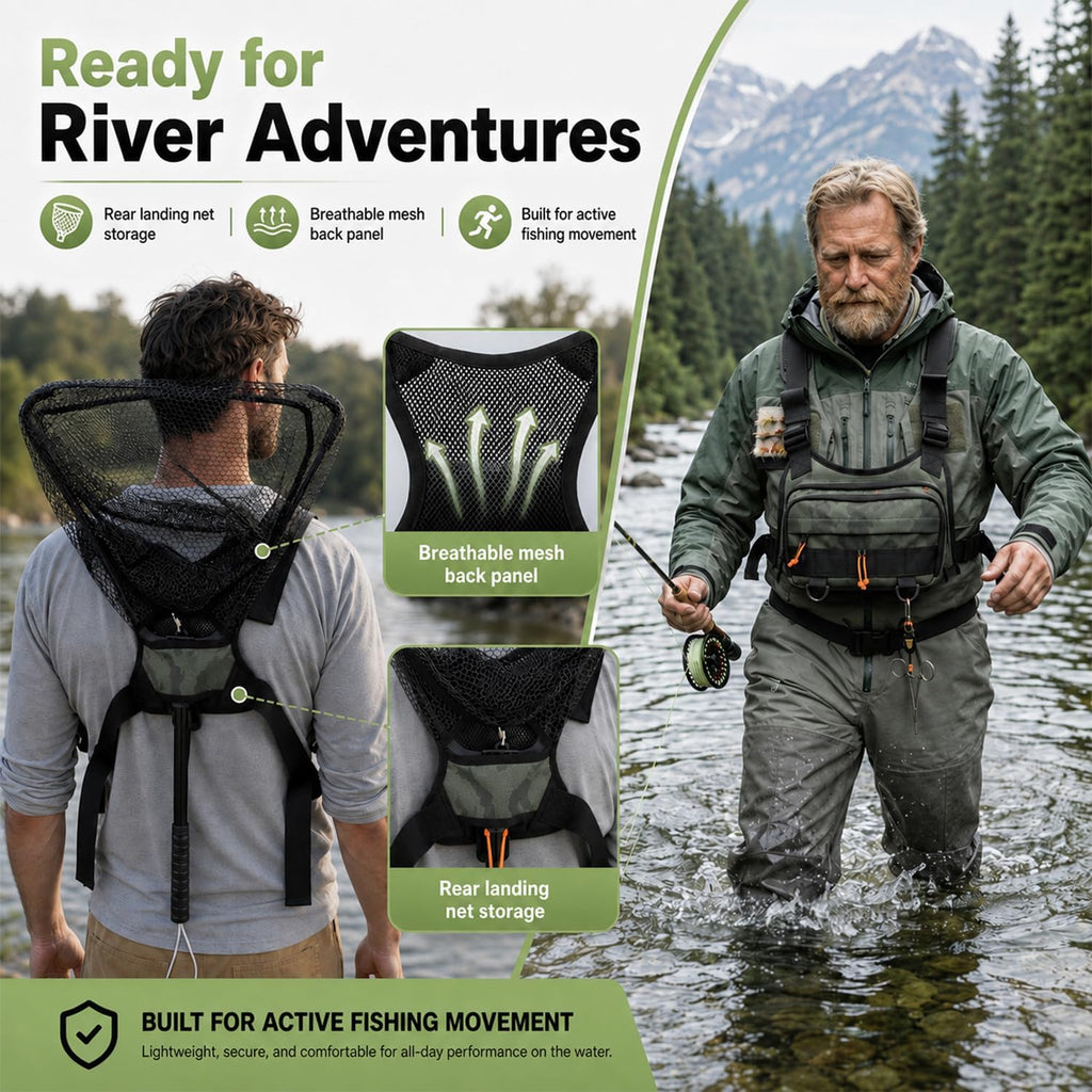 All in One Fishing Chest Pack Tackle Bag with Tackle Box, Fishing Lures Kit